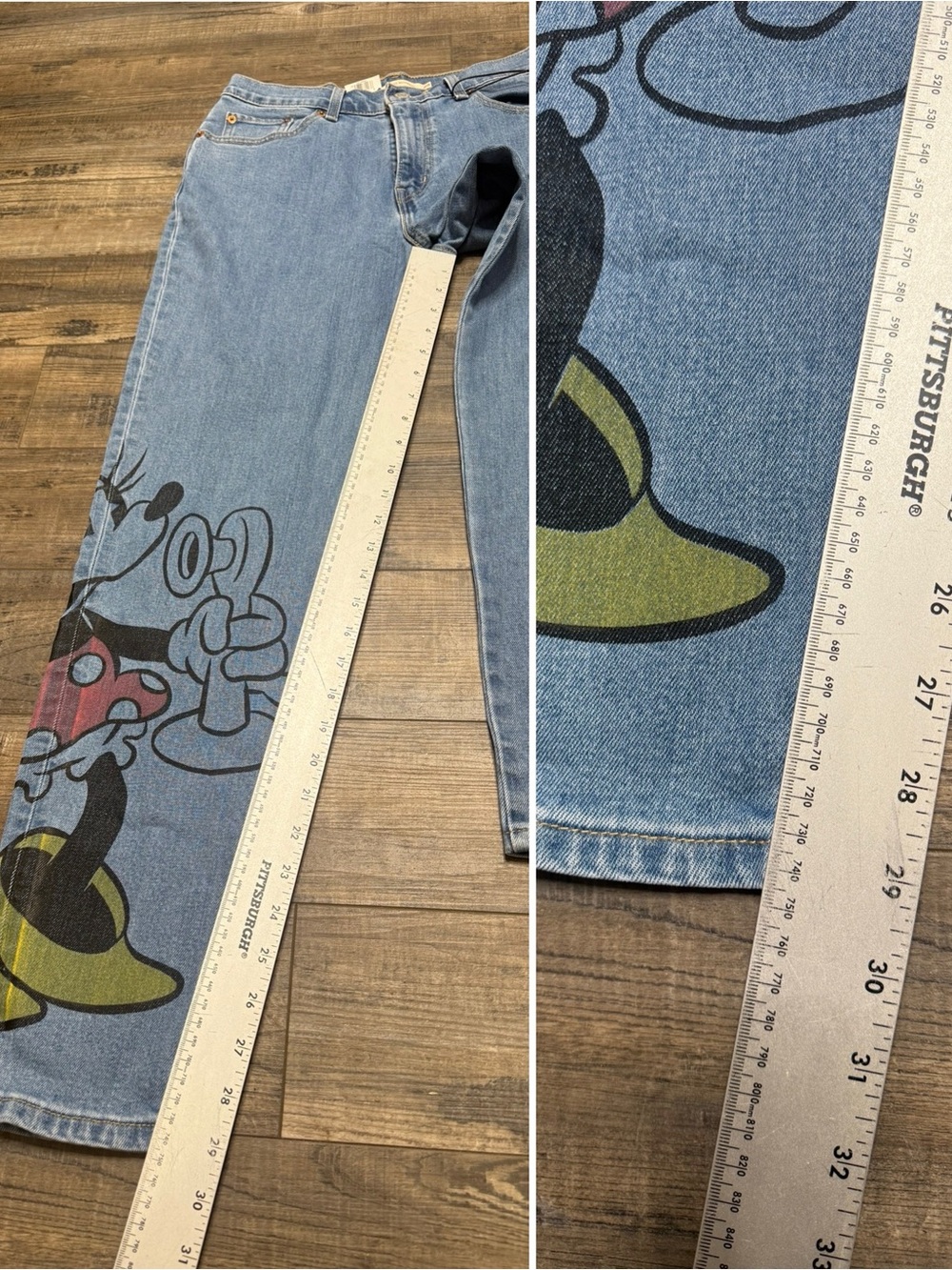 Levi's X Disney Light Blue Denim Jeans Mickey Graphic Women's Size 29 X 30 NWT - Picture 14 of 15
